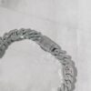 15mm White Gold Moissanite Baguette Cuff Chain – Luxury Jewelry Piece