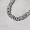 15mm White Gold Moissanite Baguette Cuff Chain – Luxury Jewelry Piece