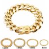 “Gold-Plated 8″ Stainless Steel Cuban Link Bracelet – Available in 8mm, 10mm, 12mm, 14mm s”