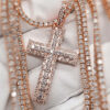 3mm Moissanite Cross Pendant Necklace and Tennis Chain Jewelry Set