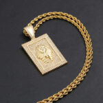 Stunning Moissanite Square Tutankhamun Pendant Necklace – Elegant Jewelry for Every Occasion