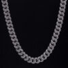 Men’s 12mm Iced Out Moissanite Cuban Link Chain with Black Stone Accent