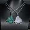 Charming Iced Christmas Tree Pendant | Festive Holiday Jewelry Accessory