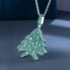 Charming Iced Christmas Tree Pendant | Festive Holiday Jewelry Accessory