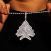 Charming Iced Christmas Tree Pendant | Festive Holiday Jewelry Accessory