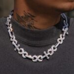 Detachable Micro Pave Spiked Cross Infinity Link Chain Necklace