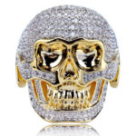 Vintage Skull Moissanite Men’s Ring – Unique Gothic Design