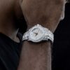 Luxury 18K White Gold Finish Iced Diamond Watch for Men & Women