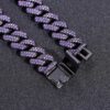 “15mm Moissanite Purple Cuban Link Chain in Black Gold – Iced Handset Jewelry”