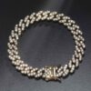 Luxurious 8mm Gold Iced Cuban Link Moissanite Bracelet for Men & Women