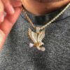 Stylish Iced Flying Eagle Pendant Necklace – Unique Jewelry Design