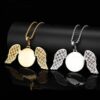 Customizable Moissanite Pendant Necklace with Iced Wings Design