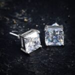 Brilliant White Gold Radiant Cut Moissanite Stud Earrings for Timeless Elegance