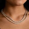 White Gold 3mm Iced Crystal Tennis Chain – Elegant Jewelry Accessories