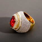 Stunning Ruby Moissanite Ice Out Hip Hop Ring – Exquisite Bling Jewelry