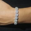 Elegant White Gold Clustered Tennis Bracelet – Timeless Luxury Jewelry