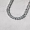 Elegant 13mm Moissanite Square Baguette Tennis Chain in White Gold