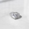 Stunning Clustered Moissanite Heart Ring in White Gold – Elegant Jewelry Gift