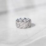 Stunning White Gold Moissanite Prong Ring – Elegant Cuban Design