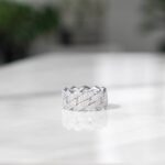 Stunning White Gold Moissanite Prong Ring – Elegant Cuban Design