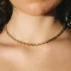 18k Gold 5mm Rope Chain Necklace | Classic & Durable Jewelry Accessory