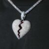 Stunning Broken Heart Moissanite Pendant in White Gold – Elegant Jewelry Gift