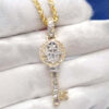 “Custom Hamsa Key Pendant Necklace with Durable Rope Chain – In Stock Now!”