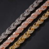 9mm Moissanite Twist Chain Necklace – Elegant Luxury Diamond Studded Design