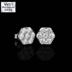 4.2CT Moissanite Cluster Hexagon Earrings in S925 Silver – VVS1 Quality