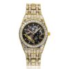 Luxury Iced Men’s Gold Mechanical Watch with Baguette Gemstones