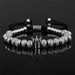 Royal King Crown Beads Adjustable Bracelet – Stylish Fashion Accessory