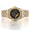 Luxury Iced Men’s Gold Mechanical Watch with Baguette Gemstones