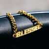 Gold 8mm Blessed Cuban Bracelet with Praying Hands Charm – Men’s Accessory