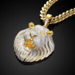 Regal Lion Moissanite Pendant with Free Chain – Stunning Jewelry Piece