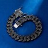 12mm Moissanite Black Miami Cuban Link Bracelet – Stylish & Durable Iced Jewelry