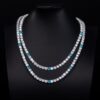 Stunning 5mm Blue Moissanite Tennis Chain Necklace in White Gold