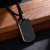 Stylish Black Gold Iced Men’s Moissanite Dog Tag Pendant Necklace