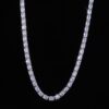 Stunning 4x6mm Oval Moissanite Tennis Chain Necklace in White Gold