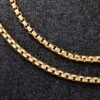 18K Gold-Finish 5mm Round Box Chain Necklace for Durable Elegance