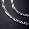 6mm Diamond-Cut Stainless Steel Cuban Chain Necklace for Men & Women