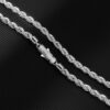 6mm White Gold Moissanite Rope Chain – Iced Out Men’s Lock Necklace