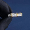 Stunning Two-Tone Moissanite Crossover Engagement Ring for Lasting Elegance