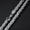 9mm Moissanite Twist Chain Necklace – Elegant Luxury Diamond Studded Design