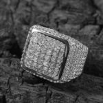 Sparkling Moissanite Vintage Big Square Ring | Hip Hop Style Jewelry