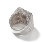 Stunning Moissanite Hip Hop Square Ring | Big Sparkle Statement Jewelry