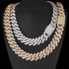 25mm Hip Hop Diamond Cuban Link Chain – Three Row Bling Necklace