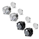 Sparkling Round Moissanite Magnetic Non-Piercing Stud Earrings for Effortless Elegance