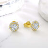 Stunning 0.5 Carat VVS1 Round Moissanite Flower Earrings for Elegance