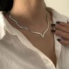 V-Shaped Herringbone Chain Necklace – Stylish Gold Plated Jewelry