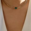 Stunning Emerald Cuban Chain Choker Necklace – Trendy & Stylish Accessory